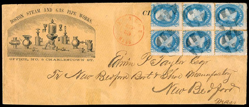 US Stamp Price Scott #63: 1c 1861 Franklin. Schuyler J. Rumsey Philatelic Auctions, Apr 2015, Sale 60, Lot 1627