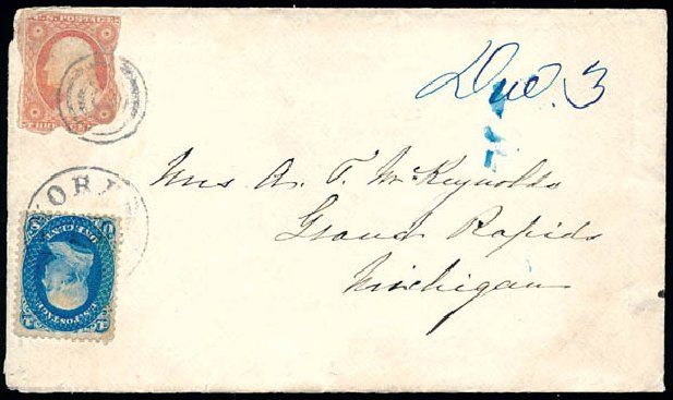 Values of US Stamps Scott # 63 - 1861 1c Franklin. Schuyler J. Rumsey Philatelic Auctions, Apr 2015, Sale 60, Lot 1767