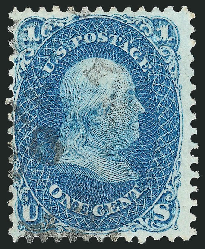 Price of US Stamps Scott Catalogue 63 - 1861 1c Franklin. Robert Siegel Auction Galleries, Jun 2012, Sale 1024, Lot 97