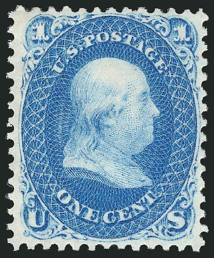 US Stamp Value Scott 63: 1c 1861 Franklin. Robert Siegel Auction Galleries, Dec 2012, Sale 1037, Lot 1537