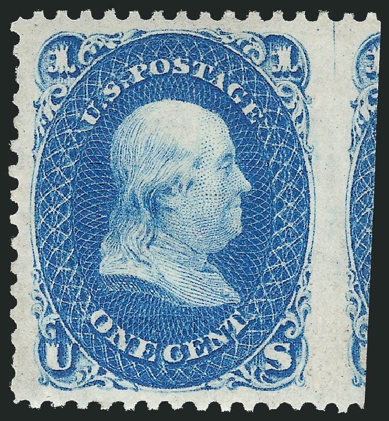 US Stamps Values Scott Catalog 63 - 1c 1861 Franklin. Robert Siegel Auction Galleries, Nov 2013, Sale 1057, Lot 617