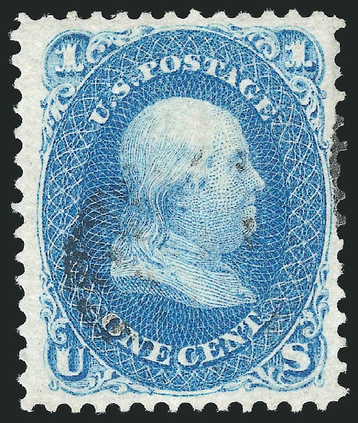 US Stamps Price Scott Catalogue 63: 1861 1c Franklin. Robert Siegel Auction Galleries, Dec 2013, Sale 1062, Lot 177