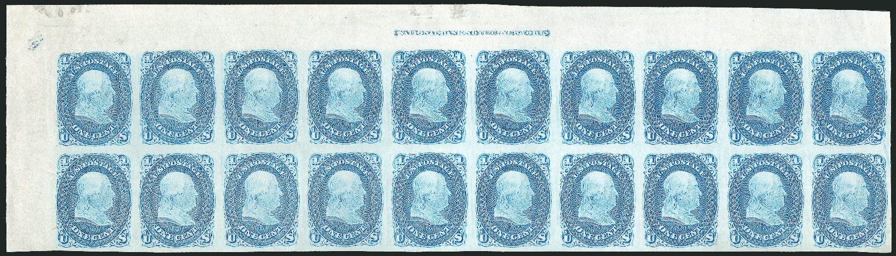 US Stamp Price Scott Catalog 63: 1861 1c Franklin. Robert Siegel Auction Galleries, Apr 2014, Sale 1068, Lot 67