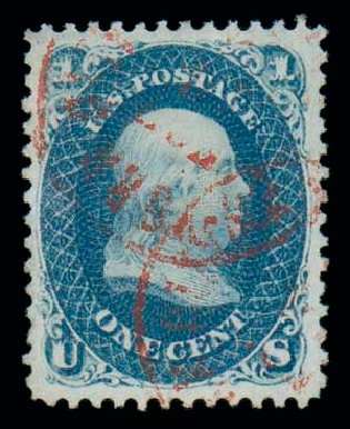 Cost of US Stamps Scott Catalogue # 63: 1c 1861 Franklin. Matthew Bennett International, Dec 2007, Sale 323, Lot 168