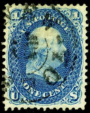 Value of US Stamps Scott Catalog #63: 1861 1c Franklin. Matthew Bennett International, May 2008, Sale 327, Lot 58