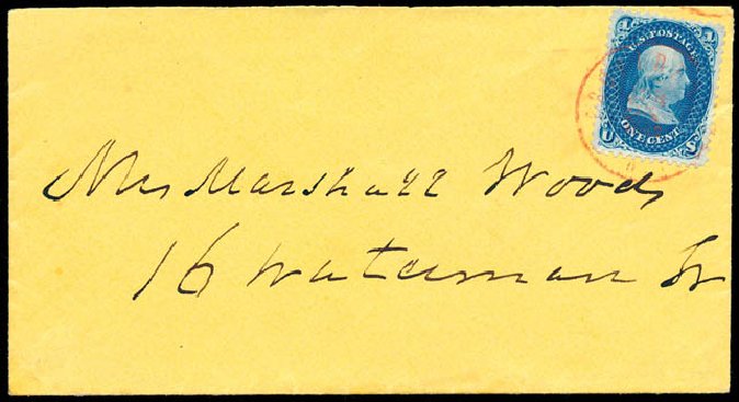 Cost of US Stamps Scott Catalogue #63 - 1c 1861 Franklin. Schuyler J. Rumsey Philatelic Auctions, Apr 2015, Sale 60, Lot 1518