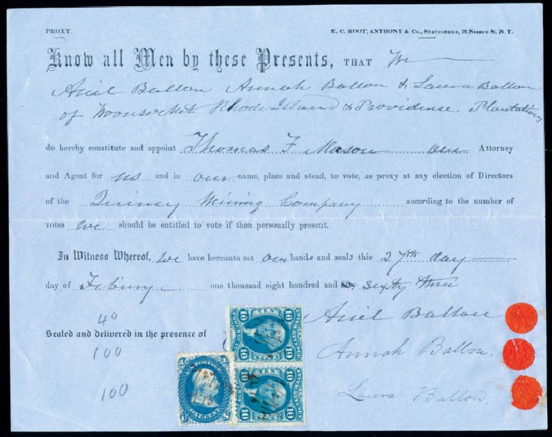 Prices of US Stamps Scott Catalogue 63 - 1c 1861 Franklin. Schuyler J. Rumsey Philatelic Auctions, Apr 2015, Sale 60, Lot 1678