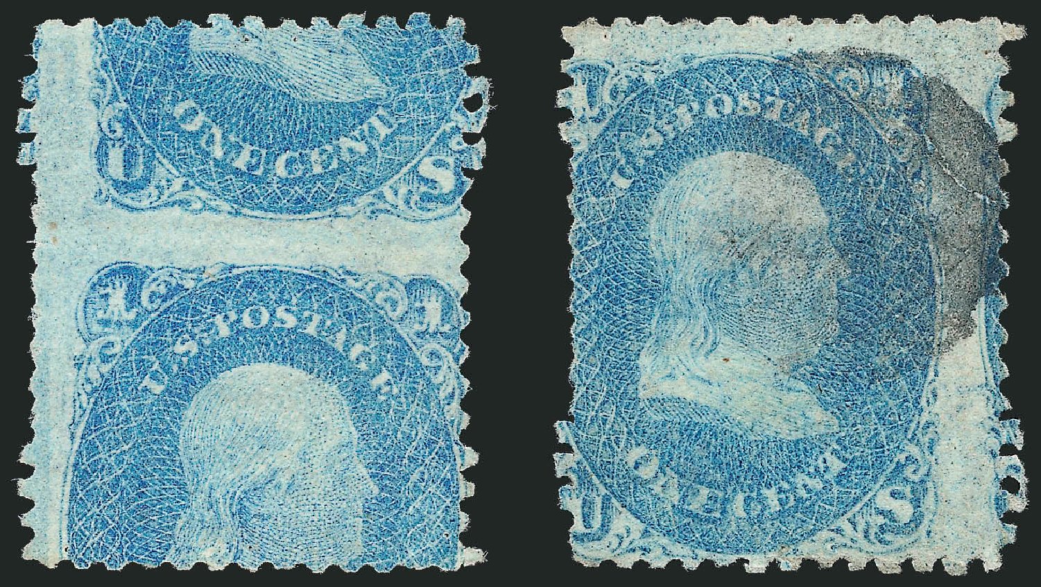 Values of US Stamps Scott #63 - 1c 1861 Franklin. Robert Siegel Auction Galleries, Jun 2012, Sale 1024, Lot 98