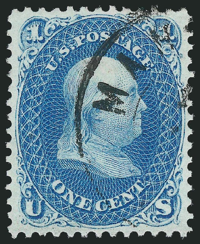 Costs of US Stamp Scott Catalog 63: 1861 1c Franklin. Robert Siegel Auction Galleries, Dec 2012, Sale 1037, Lot 1538