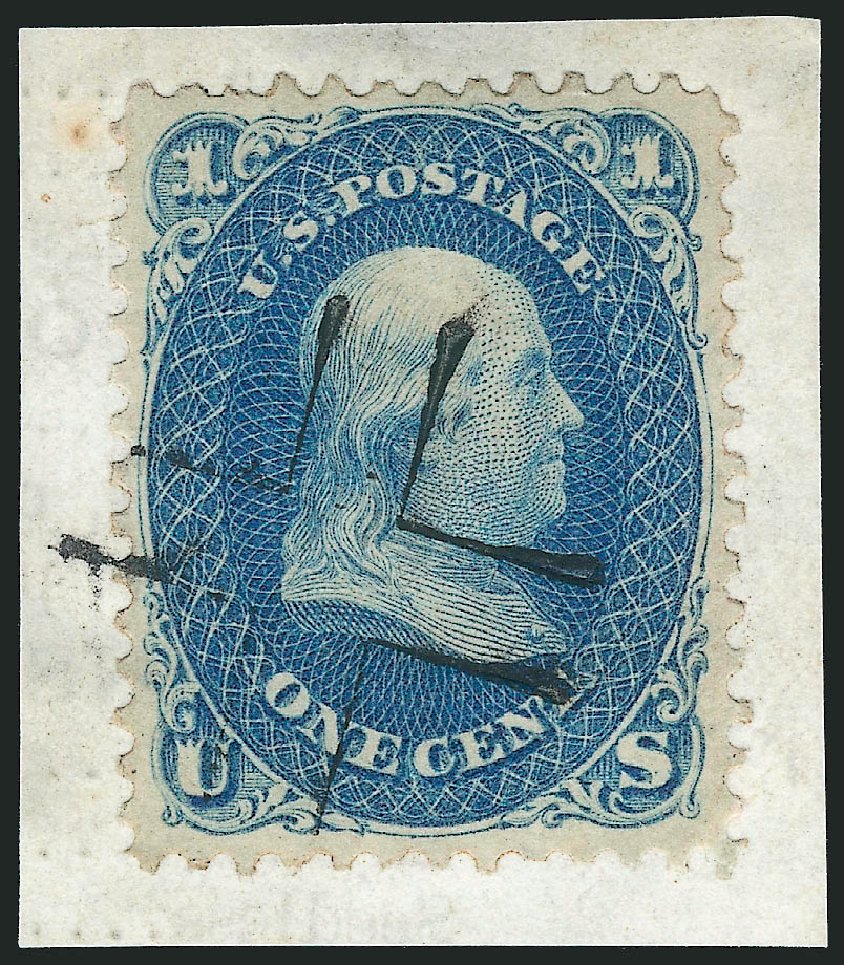 US Stamp Price Scott Cat. #63: 1861 1c Franklin. Robert Siegel Auction Galleries, Mar 2014, Sale 1067, Lot 1008