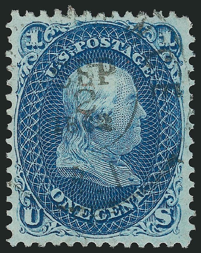 US Stamps Price Scott #63: 1861 1c Franklin. Robert Siegel Auction Galleries, Sep 2014, Sale 1078, Lot 148