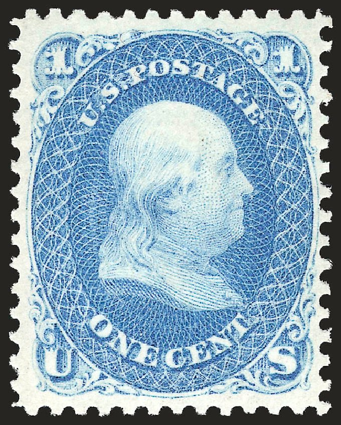 US Stamp Price Scott Catalogue 63 1861 1c Franklin