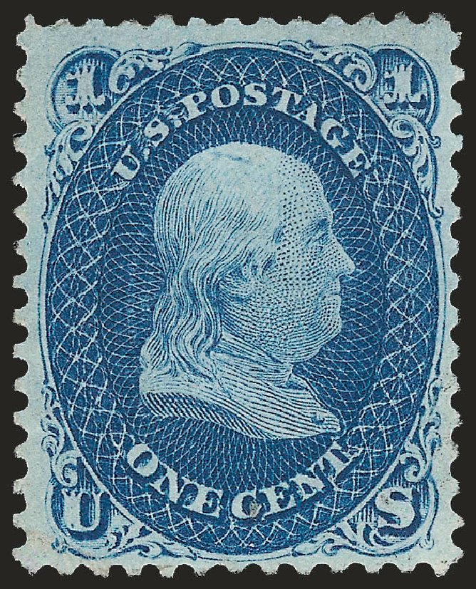 Values of US Stamp Scott Catalogue 63: 1861 1c Franklin. Robert Siegel Auction Galleries, Jun 2009, Sale 975, Lot 1248
