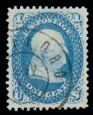 US Stamps Value Scott # 63: 1861 1c Franklin. Matthew Bennett International, Dec 2007, Sale 323, Lot 169