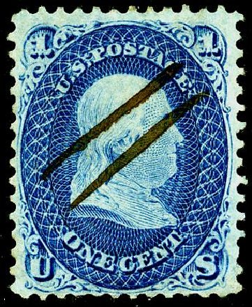 Prices of US Stamps Scott Catalog # 63: 1861 1c Franklin. Matthew Bennett International, May 2008, Sale 327, Lot 59
