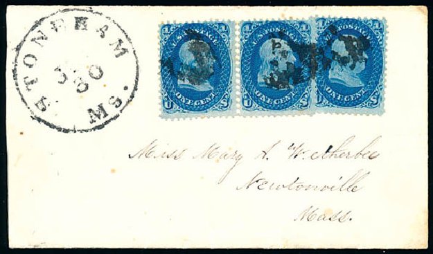 US Stamp Price Scott # 63 - 1c 1861 Franklin. Schuyler J. Rumsey Philatelic Auctions, Apr 2015, Sale 60, Lot 1519
