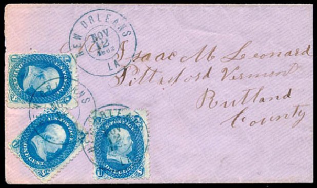 Value of US Stamps Scott Catalog # 63 - 1c 1861 Franklin. Schuyler J. Rumsey Philatelic Auctions, Apr 2015, Sale 60, Lot 1619