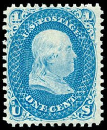 Prices of US Stamp Scott # 63 - 1861 1c Franklin. Schuyler J. Rumsey Philatelic Auctions, Apr 2015, Sale 60, Lot 2019