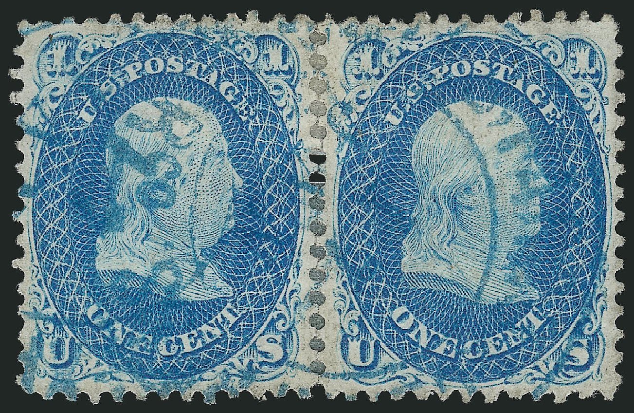 Costs of US Stamp Scott Catalog #63 - 1861 1c Franklin. Robert Siegel Auction Galleries, Apr 2014, Sale 1068, Lot 79
