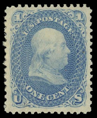 Costs of US Stamps Scott Catalog # 63 - 1861 1c Franklin. Daniel Kelleher Auctions, Oct 2011, Sale 626, Lot 80