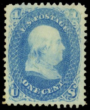 US Stamp Prices Scott Cat. #63 - 1861 1c Franklin. Daniel Kelleher Auctions, Oct 2014, Sale 660, Lot 2080