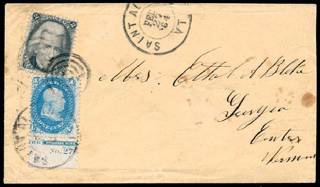 Prices of US Stamps Scott Catalogue # 63: 1c 1861 Franklin. Schuyler J. Rumsey Philatelic Auctions, Apr 2015, Sale 60, Lot 1530