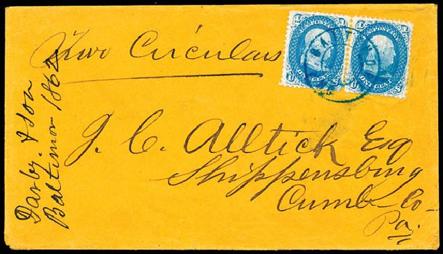Price of US Stamp Scott Catalog # 63 - 1861 1c Franklin. Schuyler J. Rumsey Philatelic Auctions, Apr 2015, Sale 60, Lot 1630