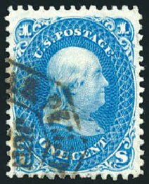 US Stamps Price Scott Cat. 63: 1c 1861 Franklin. Schuyler J. Rumsey Philatelic Auctions, Apr 2015, Sale 60, Lot 2020