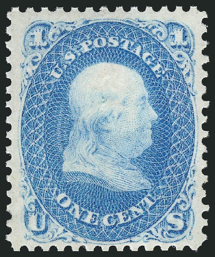 US Stamps Value Scott #63: 1861 1c Franklin. Robert Siegel Auction Galleries, Oct 2012, Sale 1033, Lot 4040
