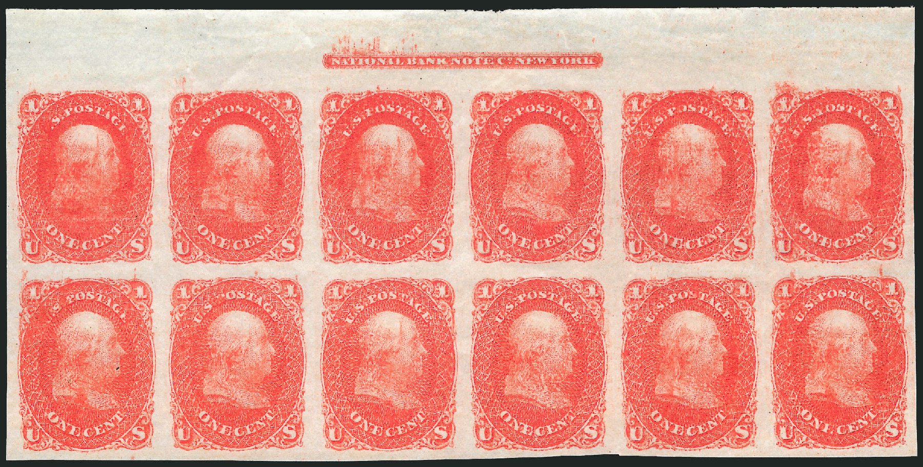 Prices of US Stamps Scott #63: 1c 1861 Franklin. Robert Siegel Auction Galleries, Mar 2013, Sale 1040, Lot 1030