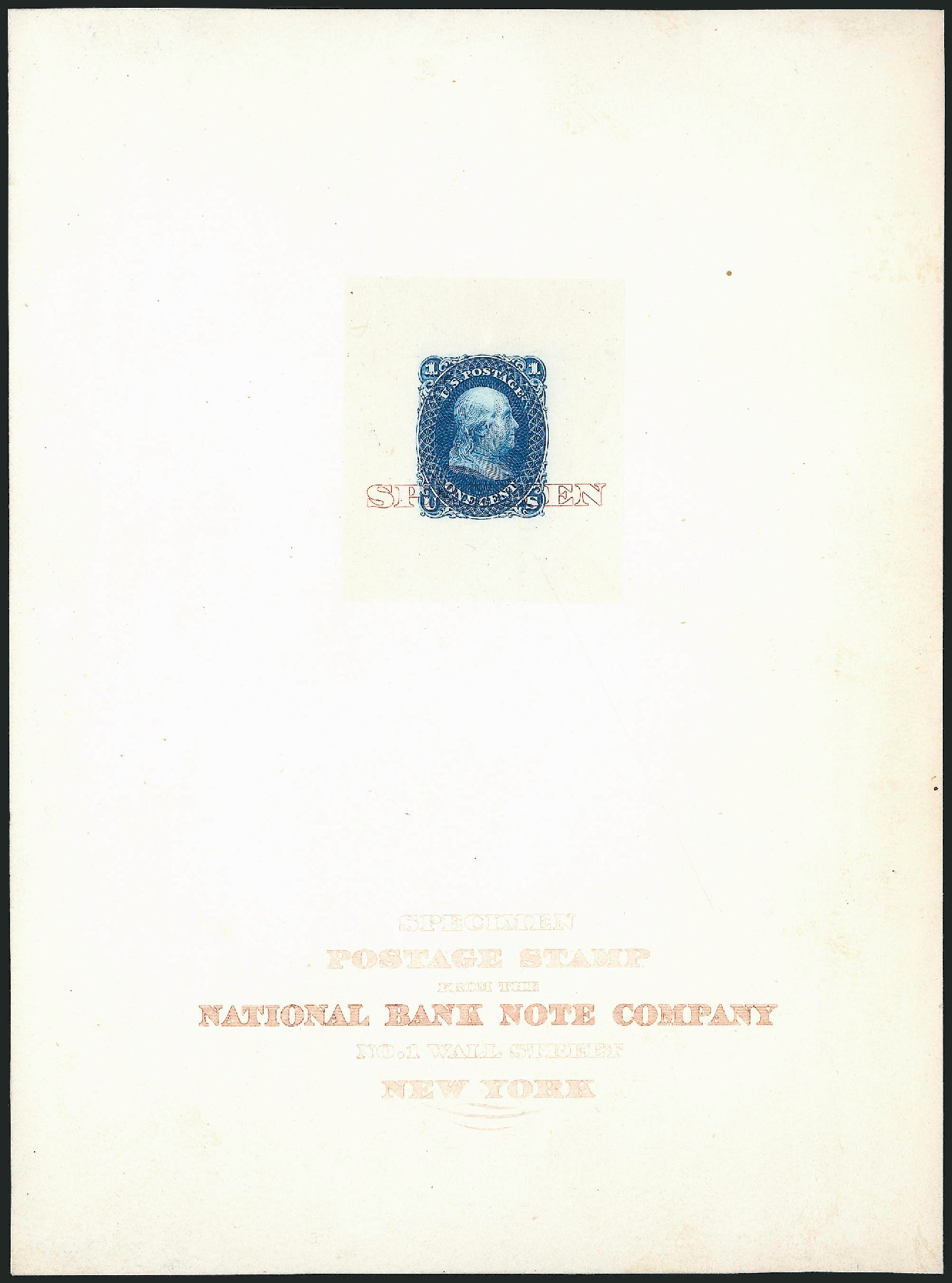 Prices of US Stamps Scott Catalog #63: 1c 1861 Franklin. Robert Siegel Auction Galleries, Oct 2014, Sale 1082, Lot 60