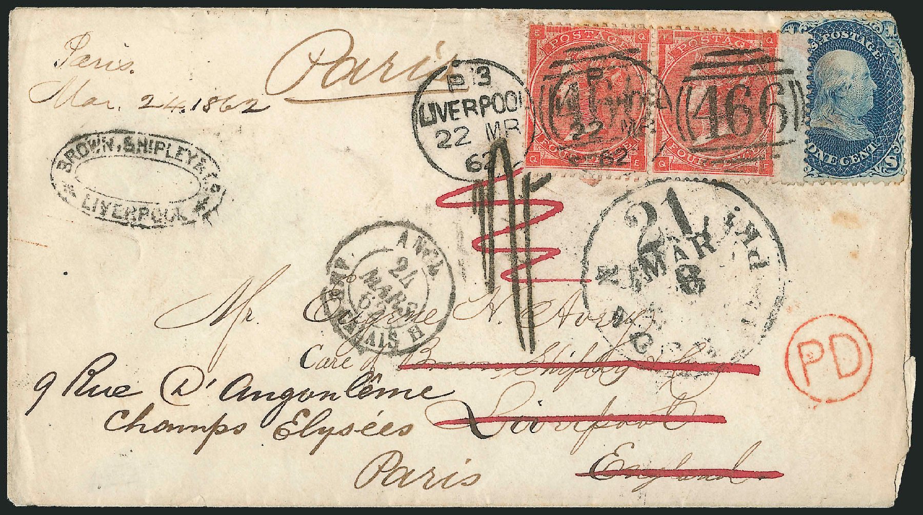 Price of US Stamp Scott Catalogue # 63: 1c 1861 Franklin. Robert Siegel Auction Galleries, Jun 2015, Sale 1105, Lot 2600