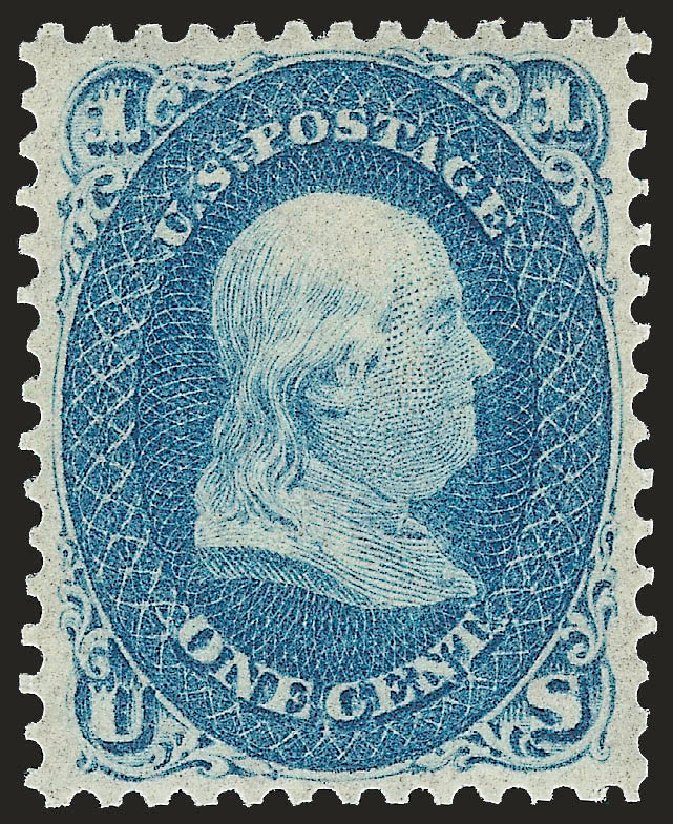 US Stamps Values Scott Catalogue #63: 1861 1c Franklin. Robert Siegel Auction Galleries, Jan 2009, Sale 968, Lot 70