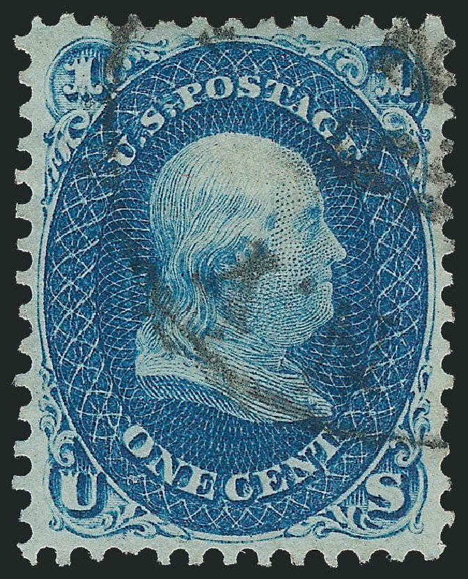 US Stamp Value Scott Catalog #63: 1c 1861 Franklin. Robert Siegel Auction Galleries, Sep 2009, Sale 976, Lot 1310