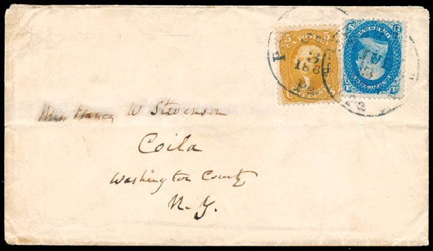 US Stamp Price Scott Catalog #63 - 1861 1c Franklin. Schuyler J. Rumsey Philatelic Auctions, Apr 2015, Sale 60, Lot 1611