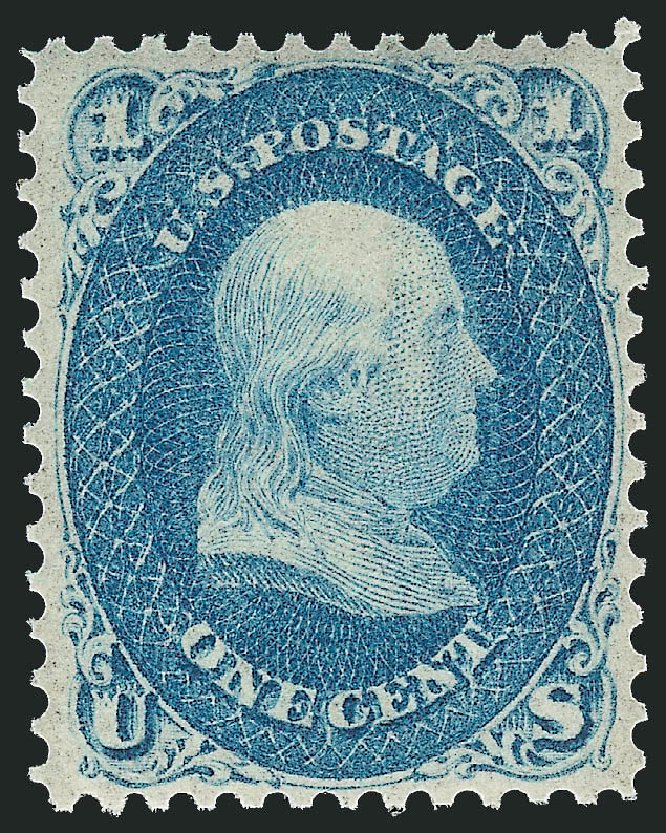Value of US Stamp Scott Cat. #63: 1861 1c Franklin. Robert Siegel Auction Galleries, Feb 2015, Sale 1092, Lot 1051