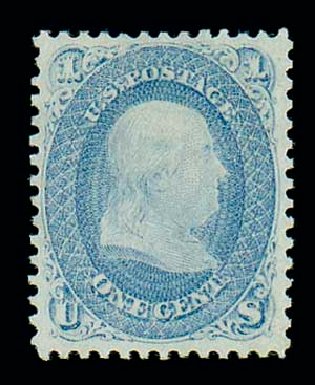 US Stamp Price Scott Catalog #63 - 1861 1c Franklin. Matthew Bennett International, Dec 2007, Sale 325, Lot 1504