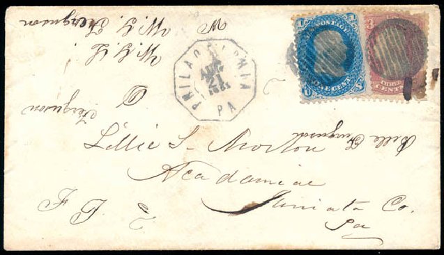 Prices of US Stamp Scott Catalog 63 - 1c 1861 Franklin. Schuyler J. Rumsey Philatelic Auctions, Apr 2015, Sale 60, Lot 1664
