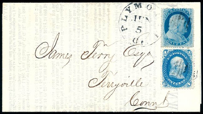 Prices of US Stamps Scott Cat. #63: 1c 1861 Franklin. Schuyler J. Rumsey Philatelic Auctions, Apr 2015, Sale 60, Lot 1764