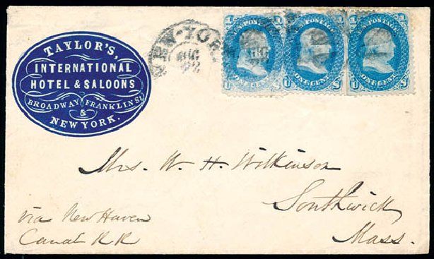 Costs of US Stamp Scott # 63 - 1861 1c Franklin. Schuyler J. Rumsey Philatelic Auctions, Apr 2015, Sale 60, Lot 1784