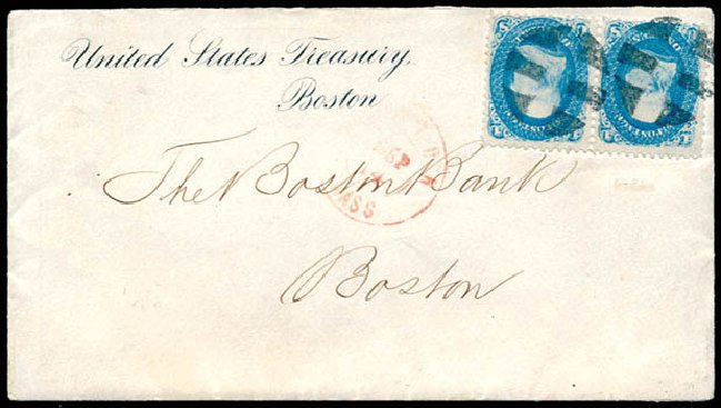 US Stamps Price Scott Cat. #63 - 1c 1861 Franklin. Schuyler J. Rumsey Philatelic Auctions, Apr 2015, Sale 60, Lot 1794