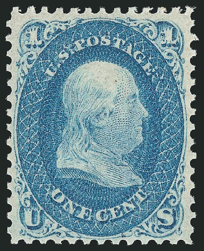 US Stamps Prices Scott Catalog #63: 1861 1c Franklin. Robert Siegel Auction Galleries, Oct 2011, Sale 1014, Lot 1164