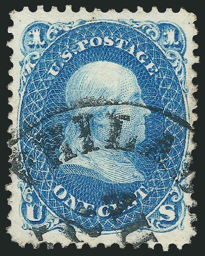 Prices of US Stamps Scott Catalogue #63 - 1861 1c Franklin. Robert Siegel Auction Galleries, Nov 2012, Sale 1034, Lot 74