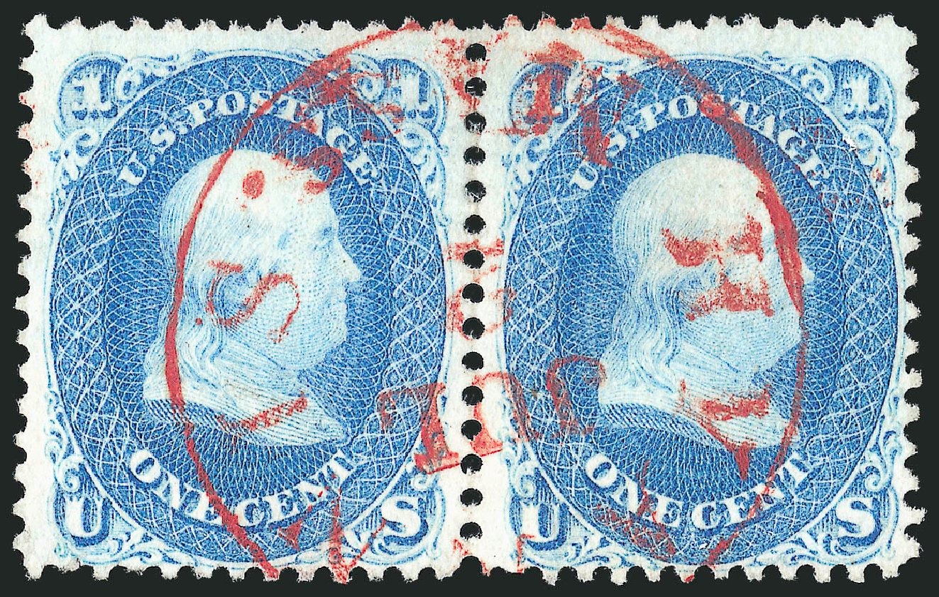 Price of US Stamp Scott Cat. #63: 1861 1c Franklin. Robert Siegel Auction Galleries, Dec 2013, Sale 1062, Lot 174