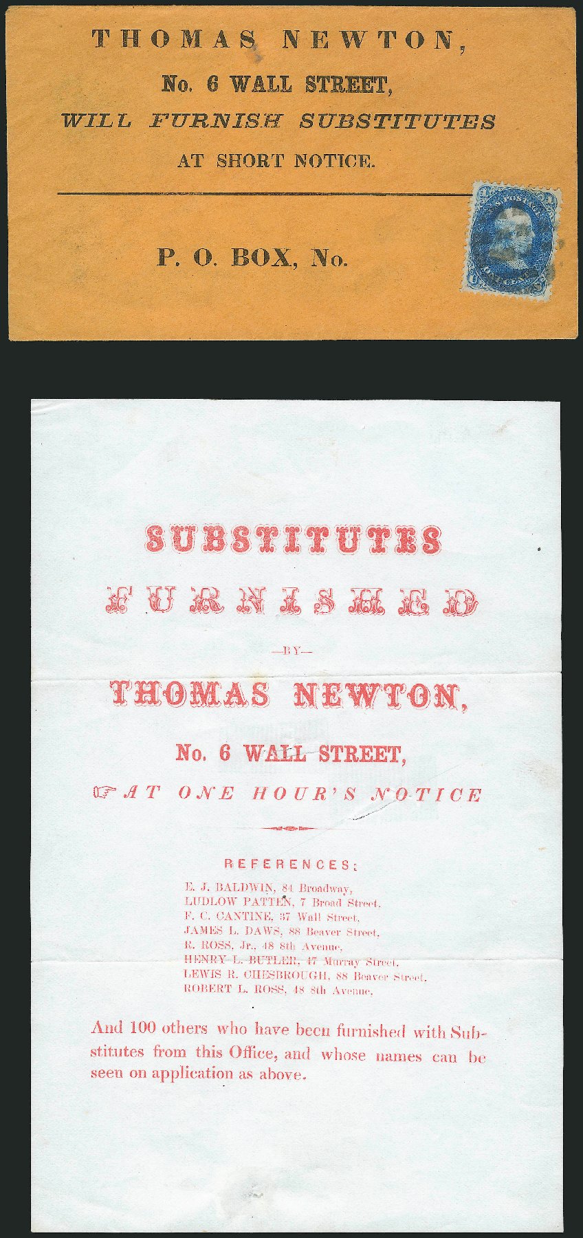 Cost of US Stamps Scott Cat. #63: 1861 1c Franklin. Robert Siegel Auction Galleries, Jun 2015, Sale 1105, Lot 2564