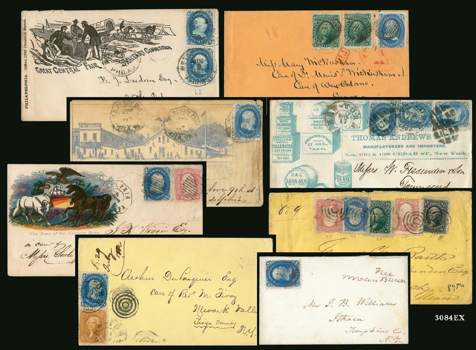 Values of US Stamps Scott Cat. #63 - 1861 1c Franklin. Robert Siegel Auction Galleries, Jun 2015, Sale 1106, Lot 3084