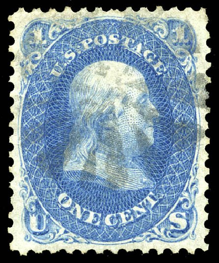 US Stamp Prices Scott Cat. 63 - 1c 1861 Franklin. Matthew Bennett International, May 2014, Sale 350, Lot 105