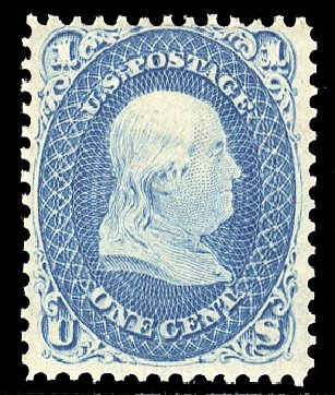 US Stamp Value Scott #63 - 1c 1861 Franklin. Cherrystone Auctions, Jul 2009, Sale 200907, Lot 125