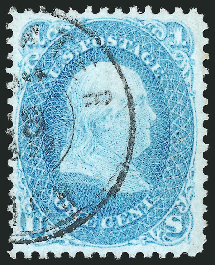 US Stamps Prices Scott Catalogue # 63: 1861 1c Franklin. Robert Siegel Auction Galleries, Oct 2012, Sale 1032, Lot 3105