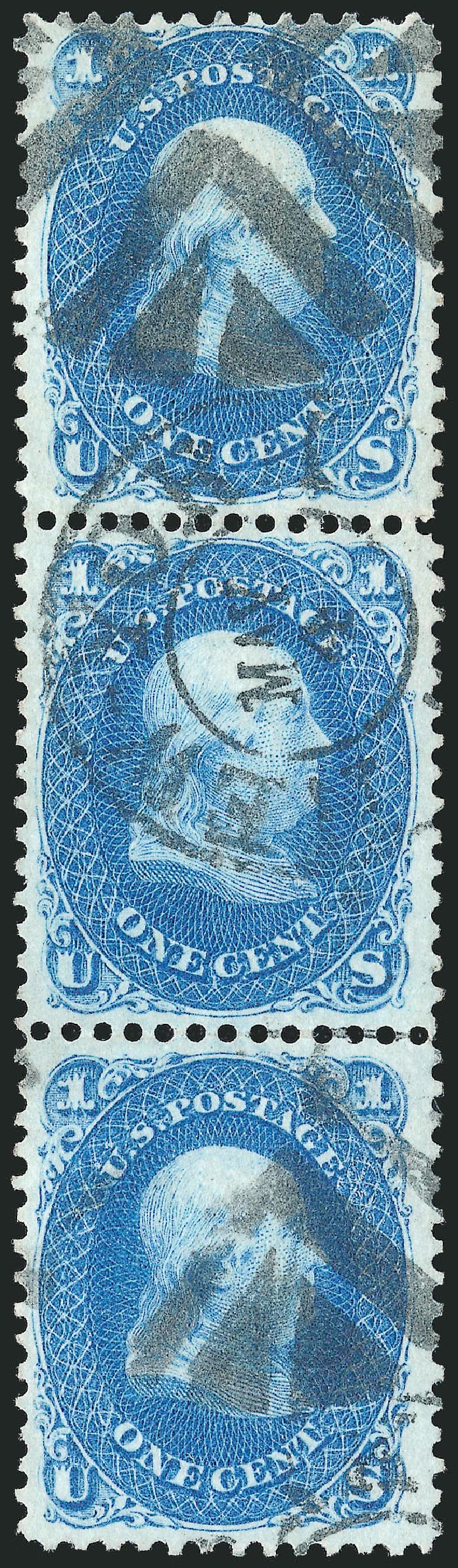 US Stamps Price Scott Catalog # 63 - 1861 1c Franklin. Robert Siegel Auction Galleries, Dec 2013, Sale 1062, Lot 175